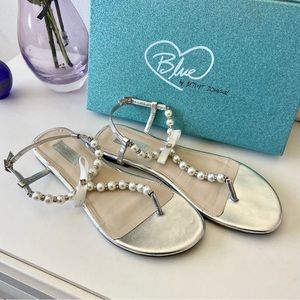 Blue by Betsey Johnson Pearl Flat Thong Sandals